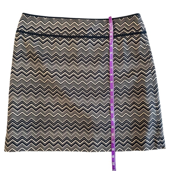 LOFT Ann Taylor Chevron Pattern brown mini Skirt size 8 office siren preppy 991 - Picture 7 of 10